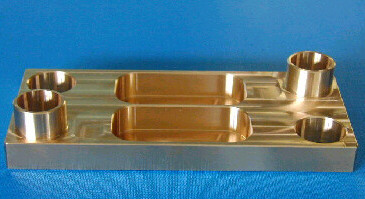 Copper EDM electrodes after machining using DIXI HF 7562 Dia.14 mm cutter with Cutting speed 880 m/min and Feed 3200 mm/min